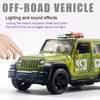 1:36 Off-road Police Car Ambulance Model Boy Car Toy With Sound and Light(Green)