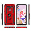 For LG K51S Shockproof TPU + PC Protective Case with 360 Degree Rotating Holder(Black)