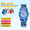JNEW A369-86370 Children Cartoon Waterproof Time Cognitive Ribbon Quartz Watch(Amusement Park)