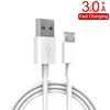 YSY-310QC18W QC3.0 Dual Port USB Car Charger + 3A USB to Micro USB Data Cable, Cable Length: 1m(White)