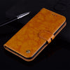 For Xiaomi Redmi Note 9 Business Style Oil Wax Texture Horizontal Flip Leather Case with Holder & Card Slots & Wallet(Orange Yellow)