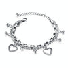 OPK 1038 Multi-layer Stainless Steel Round Bead Love Bracelet, Color: Steel Color
