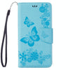 For  iPhone 8 & 7   Pressed Flowers Butterfly Pattern Horizontal Flip Leather Case with Holder & Card Slots & Wallet(Blue)