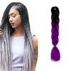 Fashion Color Gradient Individual Braid Wigs Chemical Fiber Big Braids, Length: 60cm(55 Black+Purple Red)