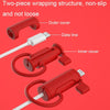 3 PCS Soft Washable Data Cable Silicone Case For Apple, Spec: USB (Pink)