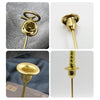 DH2304-01 Rose Carved Metal Candle Holder Bar Decoration Candlelight Dinner Candlesticks, Size: Medium Gold