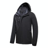 Men Outdoor Waterproof Jacket With Detachable Inner Warm Fleece for Camping Travel, Size: XXXXXL(Black)