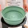 Air Fryer Grill Mat High Temperature Resistant Silicone Baking Tray, Specification: Round Green