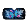 70x145cm Printed Car Sun Protection Heat Insulation Sunshade(Blue Butterfly)