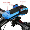 USB Charging Bicycle Light Front Handlebar Led Light   with Holder & Electric Horn2400mAh Battery(Blue)