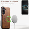 For Samsung Galaxy S25 5G Suteni H17 Oil Eax Leather MagSafe Detachable Wallet Phone Case(Brown)