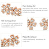 Flowers Zircon Earrings Sterling Silver Female Earrings Simple Earrings, Color:Rose Gold