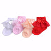 3 Pairs Bow Lace Baby Socks Newborn Cotton Baby Sock, Size:S(Pink)