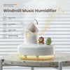 ZAY-H007 LED Light Double Spray Wireless Mini Desktop Windmill Music Humidifier(White)