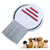 Stainless Steel Dog Flea Comb (Red) - Pet Grooming Tool