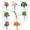 5pcs Micro Landscape Ornaments Simulated Christmas Trees Succulent Accessories Materials, Style: White Flowers Green Background