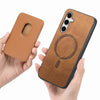 For Samsung Galaxy S25 5G Retro Magsafe Card Bag PU Back Cover Phone Case(Brown)