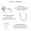 S925 Platinum-plated Sterling Silver Star Tassel Open Adjustable Ring(BSR519-E)