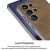 For Samsung Galaxy S25 Ultra 5G GKK Plating Leather Built-in MagSafe Frosted Phone Case(Black)