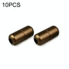 10 PCS Aluminum Metal Capsule Buckle Non Binding Shoe Lace Accessories (Brown)