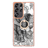For Samsung Galaxy S25 Ultra 5G Electroplating Dual-side IMD Phone Case with Ring Holder(Totem Elephant)