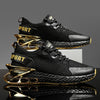 Men Casual Sneakers Tide Luxury Shoes Trainer Breathable Running Shoes, Size: 39(Black Gold)