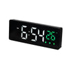 0715 Voice-activated LED Mute Date Temperature Display Electronic Clock(Black Surface Green Light)