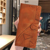 For Samsung Galaxy S21 5G Triangles Embossed Leather Phone Case(Brown)