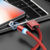 USB to 8 Pin Magnetic Metal Connector Nylon Two-color Braided Magnetic Data Cable, Cable Length: 1m(Red)