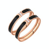 2 PCS Fashion Two Diamond-Studded Titanium Steel Couple Rings For Couple, Size: US Size 7(Rose Gold)