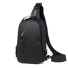 WEIXIER  X313 Men Chest Bag Crossbody Casual Small Bag Shoulder Bag External USB Port(Black)
