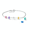 S925 Sterling Silver Color Silver Silicone Beads DIY Bracelet Necklace Accessories(Blue)