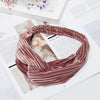 2 PCS Fashion Velvet Wide Cross Knot Headbands Women Elastic Hair Bands(Pink)