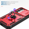 For Samsung Galaxy A26 5G Sliding Camshield TPU + PC Phone Case with Holder(Red+Black)