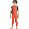 DIVE&SAIL WS-18816 Children Diving Suit One-piece Long-sleeved Swimsuit Sunscreen Hot Spring Surfing Suit, Size:XXL(Orange Red Green Sleeves)