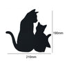 LED Light Control Sound Control Night Light Silhouette Light Shadow Light Cat Wall Light Black battery(Mother and child cat)