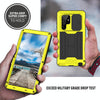 For Samsung Galaxy S22 Ultra 5G R-JUST Sliding Camera Metal + Silicone Holder Phone Case(Yellow)