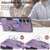 For Samsung Galaxy S25 Ultra 5G Retro Skin-feel Ring Card Wallet Phone Case(Purple)