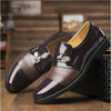 Men Summer Hole Shoe Slip-on Dress Business Shoes, Size:46(Brown Sandals)