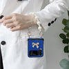 For Samsung Galaxy Z Flip4 Pure Color TPU Phone Case with Hinged & Pearl Bracelet(White)