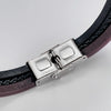OPK PH1595 Personalized Stainless Steel Braided Multi-Layer Leather Bracelet