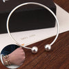 Copper Great Ball Alloy Opening Bangle For Woman(silver)