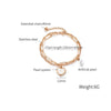 OPK 1106 Cold Style Personalized Double Layer Temperament Peach Heart Pearl Stainless Steel Bracelet, Color: Rose Gold