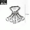 Punk Skull Hand Bone Five Finger Ring Adjustable Integrated Chain(SKU5877 Black)