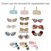 Cute Quirky PU Sunglasses Case Portable Glasses Bag with Hanging Buckle, Color:  Heart Flowers Pink