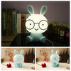 Fashion Cute Cartoon Rabbit LED 3-modes Dimming Touch Control Bedside Lamp, US Plug(Blue)