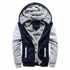 Winter Parka Men Plus Velvet Warm Windproof Coats Large Size Hooded Jackets, Size: XL(Blue)