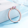 Women Crystal Cute Cat Claw Opening Adjustable Ring Jewelry(Pink diamond Rose gold)