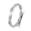 Woman Classical Cubic Zirconia Twist Shape Ring, Color:Silver(6) (6)