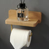 20cm Beech Wood Wall-Mounted Paper Towel Rack Bathroom Shelf Roll Tissue Holder